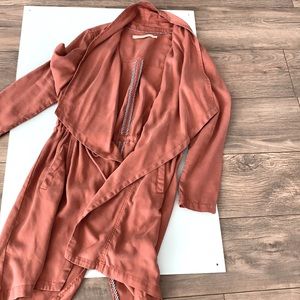 Max Jeans dusky peach color jacket/cardigan. Size medium. Brushed rayon fabric.